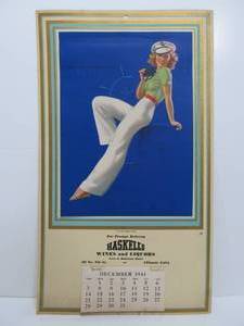 lot 123 image: Beautiful Vintage 1941 HASKELLS Minneapolis Liquor Store Advertising Pinup Calendar
