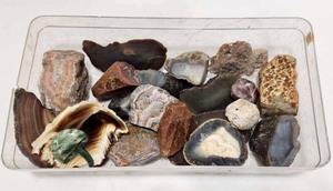 lot 241 image: Estate Lot of Larger Agate & other Stone Halves, Slices etc