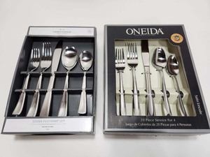lot 259 image: Two Brand New 20-Piece each Flatware Sets THRESHOLD & ONEIDA Flatware Sets