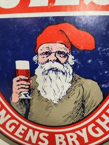 lot 292 image: Vintage Double Sided Denmark Hanging Beer Advertising Sign