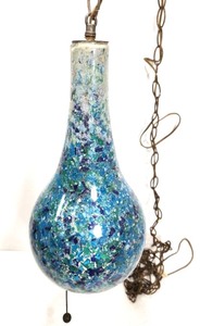 lot 293 image: Very Cool Mid Century Mosaic Blue Pendant Lamp