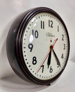 lot 306 image: Large Vintage Telechron Bubble Glass 1950s School Clock