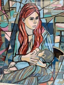 lot 315 image: Framed Original IRVING AMEN Signed Silk Screen Print - Gift of Love