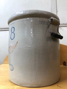 lot 7 image: Antique RED WING 8 Gallon Stoneware Crock