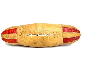 lot 321 image: Vintage Handmade Leather Middle Eastern Headrest or Footrest 