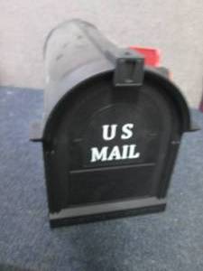 lot 18 image: Ambrose Black Post Mount Mailbox ou...