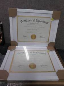 lot 105 image: 2 Large Matted Certificate Frames...