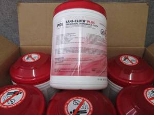 lot 193 image: Case of 12- 160 Canisters PDI Sani-...