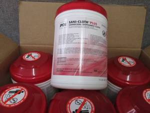 lot 198 image: Case of 12- 160 Canisters PDI Sani-...