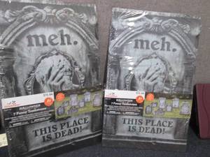 lot 220 image: 2- 7pks Funny Halloween Tombstones...
