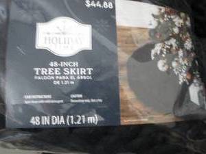 lot 223 image: 3- Black Tree Skirts 48 inches...