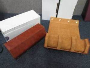 lot 250 image: 3 Leather 3 Place Watch Holders...