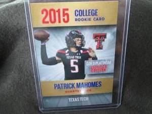 lot 256 image: Custom Print Patrick Mahomes Card...