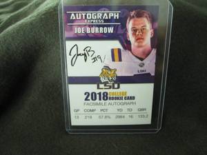 lot 261 image: Custom Print Joe Burrow Card...