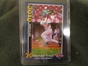 lot 292 image: Custom Print Michael Trout Card...