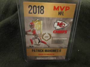 lot 299 image: Custom Print Patrick Mahomes Card...