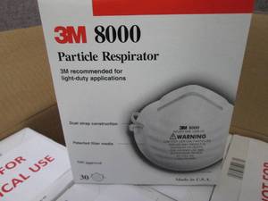 lot 374 image: 3M 8000 Particle Respirator Case of...