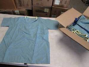 lot 438 image: Box of 12 Small Vneck Scrub Tops...