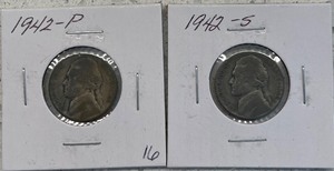 Two War Nickels - 1942 P & S