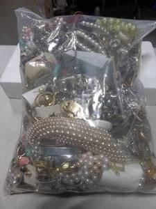 Bulk Lot Of Assorted Costume Jewelry (In 2 Gallon Storage Bag More Than 10 Lbs.)