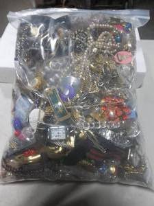 Bulk Lot Of Assorted Costume Jewelry (In 2 Gallon Storage Bag More Than 10 Lbs.)