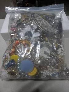 Bulk Lot Of Assorted Costume Jewelry (In 2 Gallon Storage Bag More Than 10 Lbs.)