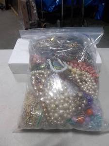 Bulk Lot Of Assorted Costume Jewelry (In 2 Gallon Storage Bag More Than 10 Lbs.)