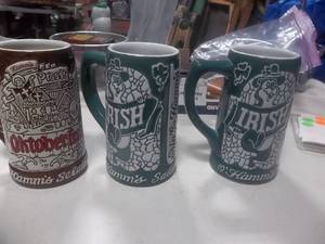 3-Hamms Beer Steins 1-Oktoberfest 1973 & 2-Irish