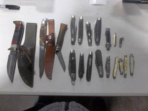 Lot Of Assorted Knives, Sheaths, Pocket Knives