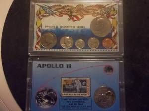 Dwight Eisenhower Series US Coinage & Apollo 11 First Man On The Moon. These Coin Are Real Currency.