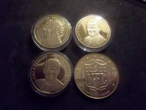 3-Presidential Comemmoratives 14.6g Layered Gold & Bronze NFL NY Jets Coin
