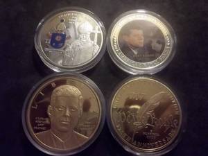 4-Comemmorative Coins 32g 2-Layered Gold & 2 Layered Silver