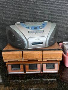 lot 4 image: RCA Boombox, CDs & Tapes