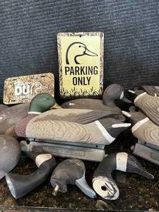 lot 28 image: Duck Decoys and Ducks Unlimited Signs
