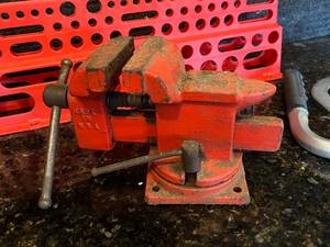 lot 34 image: Miter Cut-N-Clamp Set, Milwaukee Clamp, Tool Organizer and More