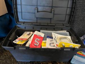 lot 37 image: Tool Organization Lot with Assorted Hooks, Fasteners, and More