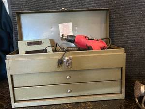 lot 39 image: Park Vintage Tool Chest, Variable Speed Keyless Chucks, and More