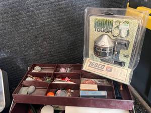 lot 53 image: Fishing Lot Hooks, Nets, Zebco Reel, and More
