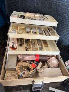 lot 59 image: Vintage Craftsman Tool Belt, Tackle Box with Wiring