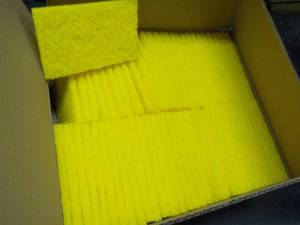 60 - 3 x 5 Yellow Scrubbing Pads...