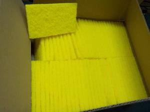 60 - 3 x 5 Yellow Scrubbing Pads...