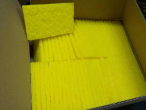 60 - 3 x 5 Yellow Scrubbing Pads...