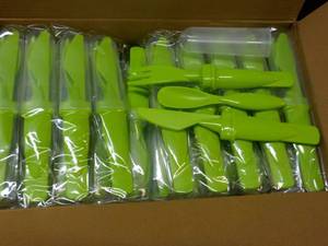 Box of 50 Lime Green Plastic Cutler...