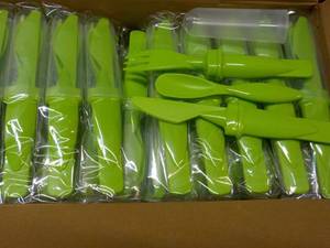 Box of 50 Lime Green Plastic Cutler...