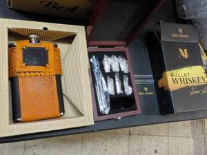 Whiskey Flask and Stone Set...