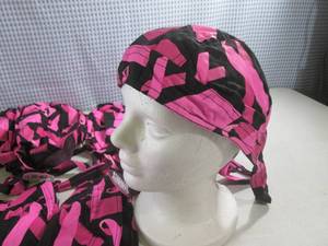 (CSB) 12 Pink Ribbon Skull Caps - N...