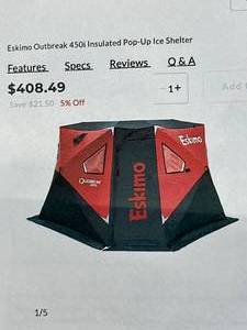 Eskimo Outbreak 450i Isulated Pop Up Fish House (next to new)