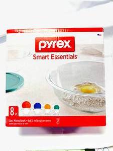 New Pyrex Glass 8pc Mixing Bowl Set