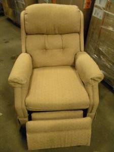 lot 169 image: Tan Recliner Chair (Rocks, Swivels, and Reclines)