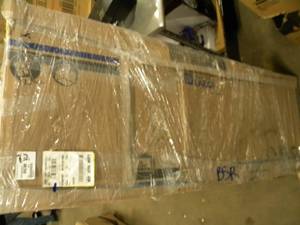 lot 163 image: Open Box Item Brookside Shiplap Wood Panel Platform Bed